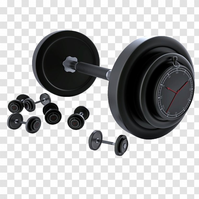 Barbell Bodybuilding Olympic Weightlifting Dumbbell Sports Equipment - Physical Exercise - Black Transparent PNG