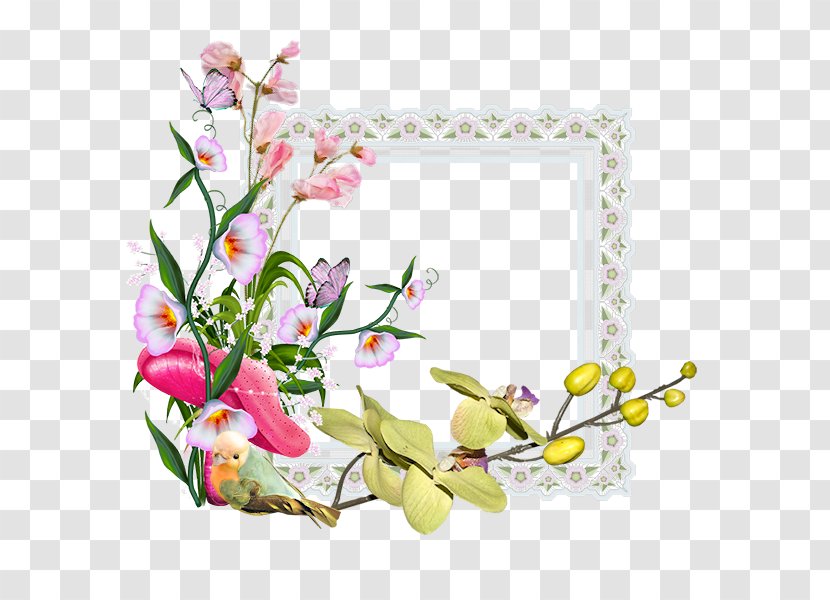 Cut Flowers Picture Frames Floral Design - Spring Frame Transparent PNG