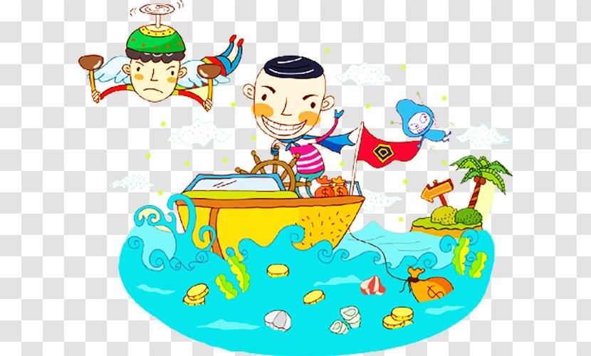Royalty-free Stock Illustration - Drawing - Hand-painted Children Set Sail Transparent PNG