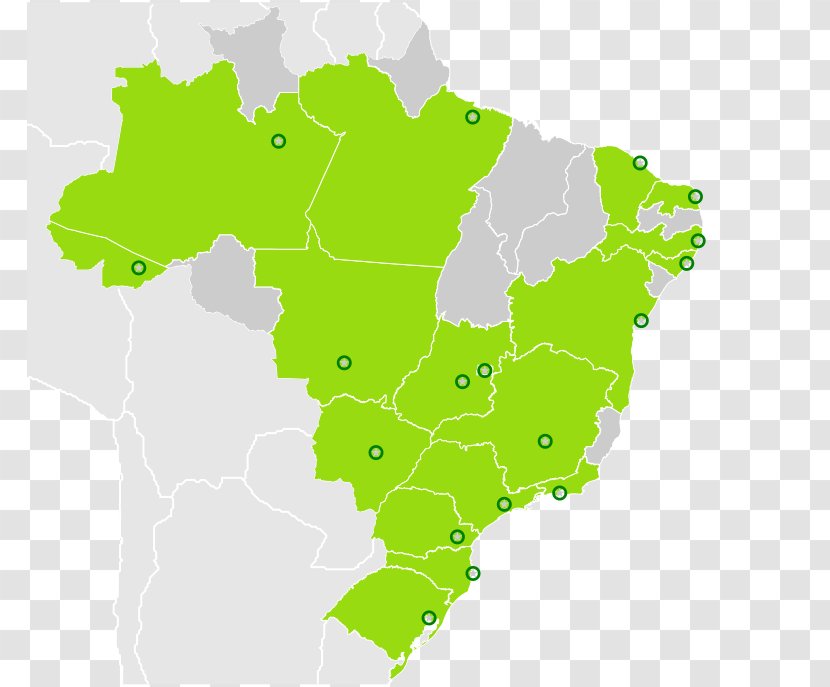 Regions Of Brazil Southeast Region, South Map - Vector Transparent PNG