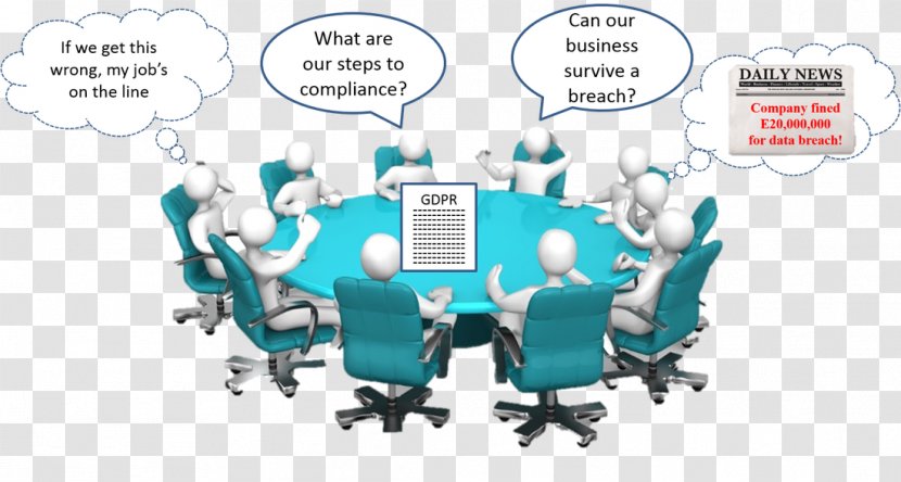 General Data Protection Regulation Cartoon Image Round Table - Text - Landscape Certificate Transparent PNG