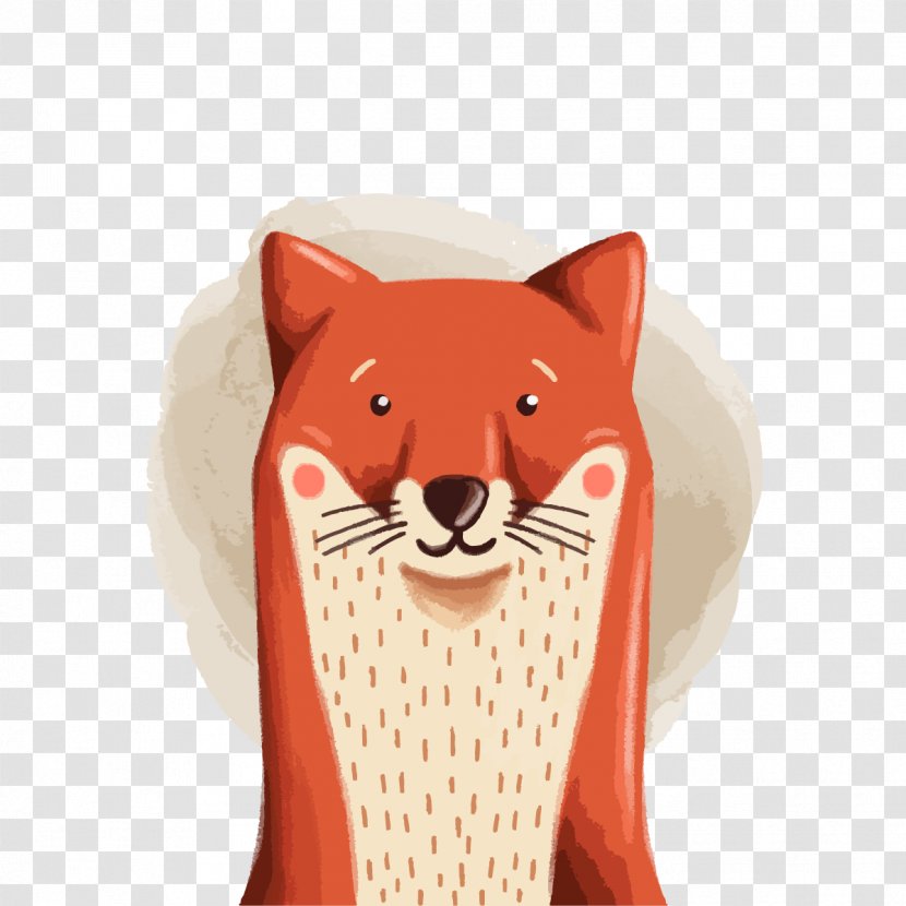 Red Fox Euclidean Vector Painting - Peach - Mr. Transparent PNG