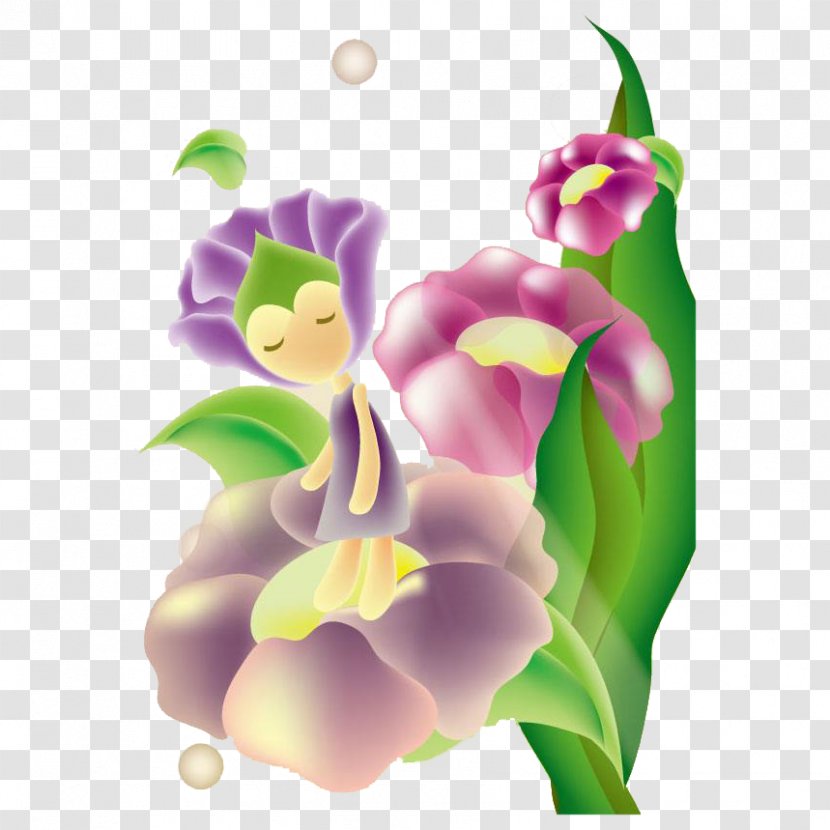 Floral Design Flower Fairies Fairy Illustration - Cartoon Illustration, Little Transparent PNG