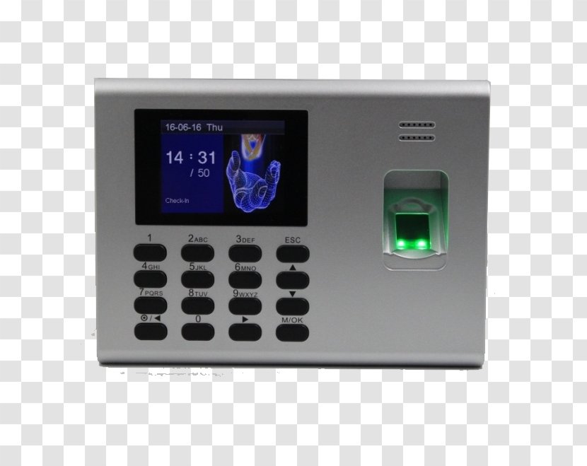 Time And Attendance & Clocks Access Control Fingerprint - Security - Clock Transparent PNG