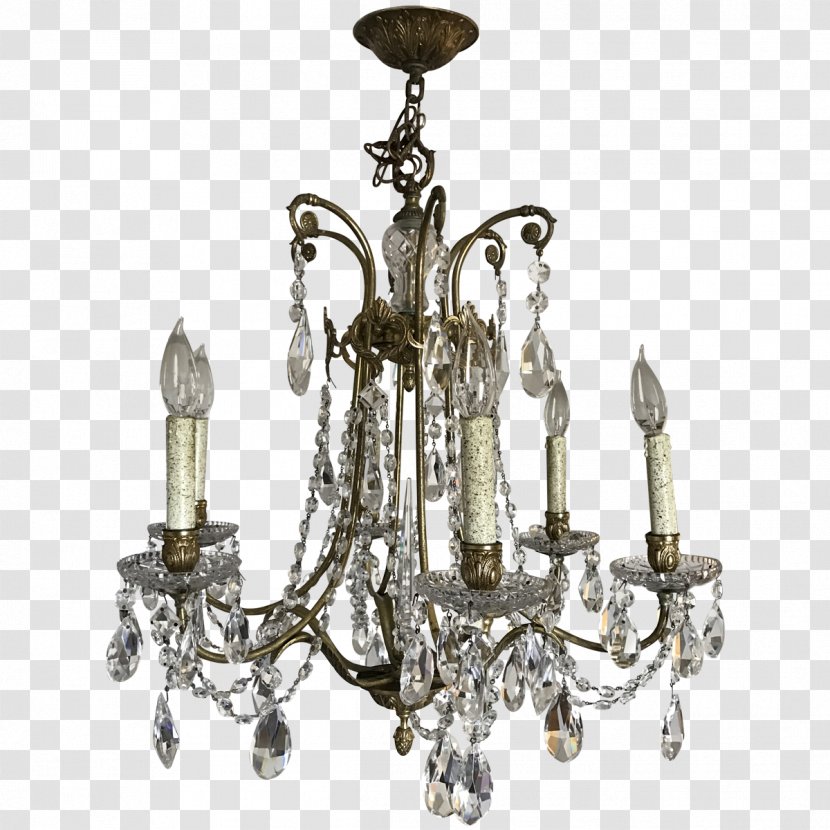 Chandelier Brass Glass Crystal Electric Light - Room - Chandeliers Transparent PNG