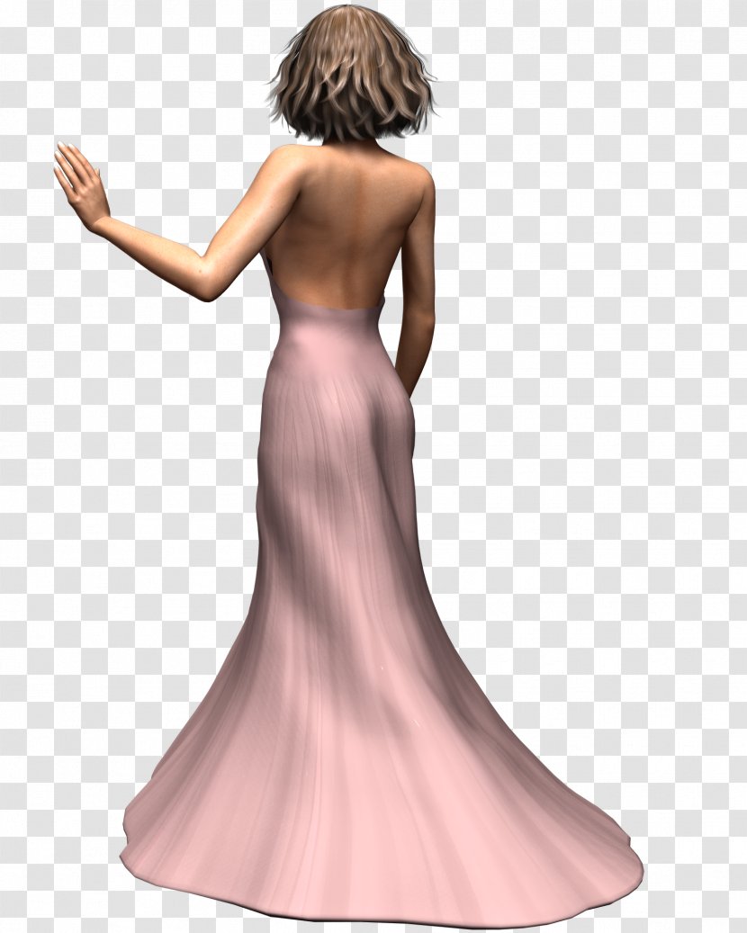 Gown Cocktail Dress Satin Shoulder - Heart Transparent PNG