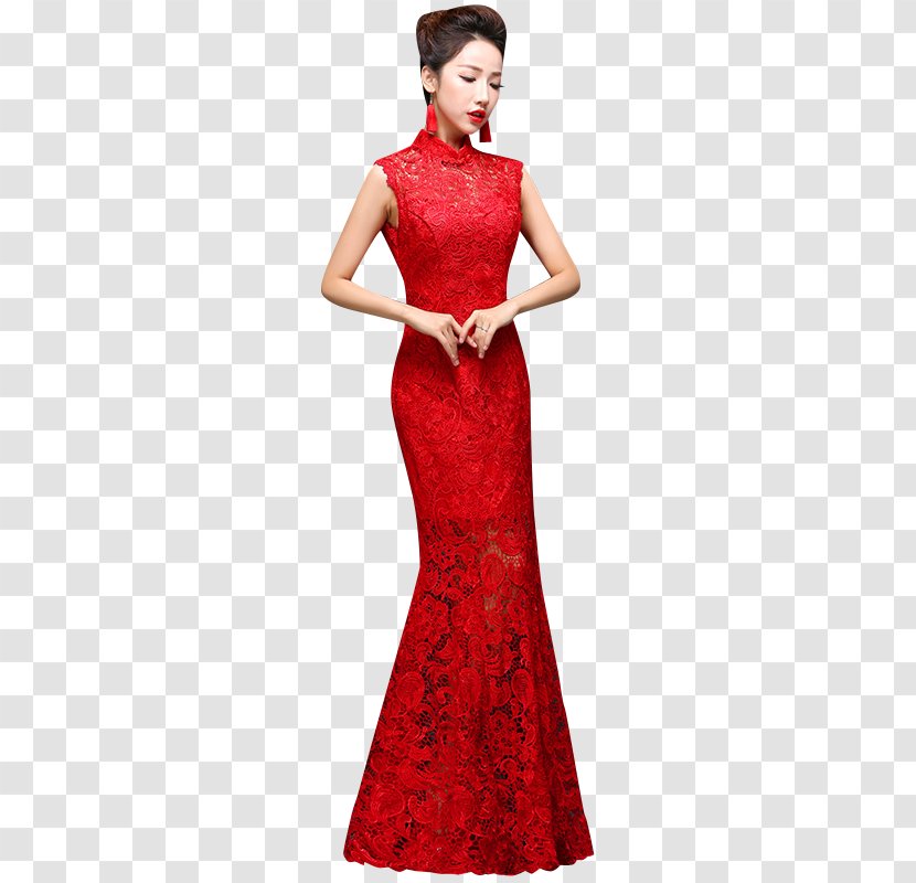 Wedding Dress Evening Gown Cheongsam Bride - Sleeve - Chinese Transparent PNG
