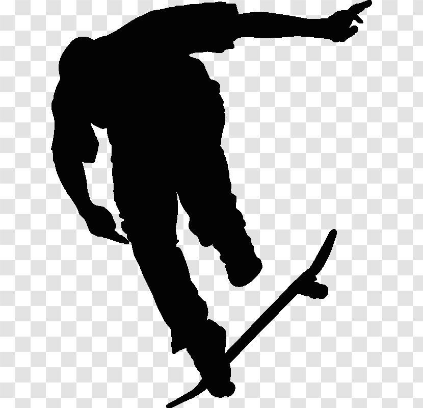 Silhouette Skateboarding Sticker - Footwear Transparent PNG