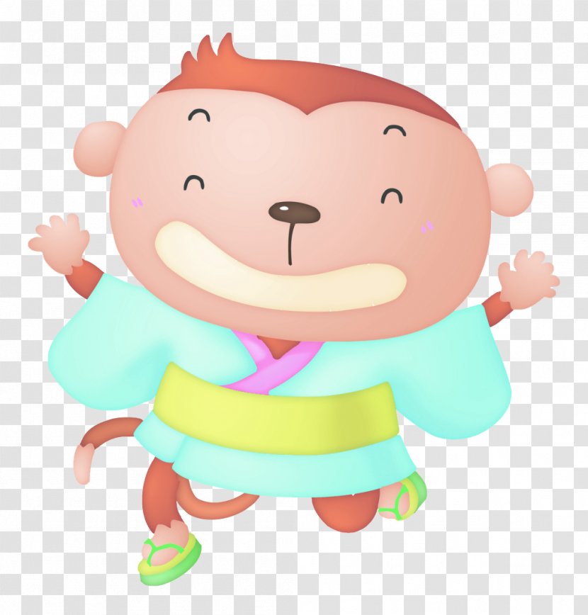 Cartoon Monkey Child - Material - Little Transparent PNG