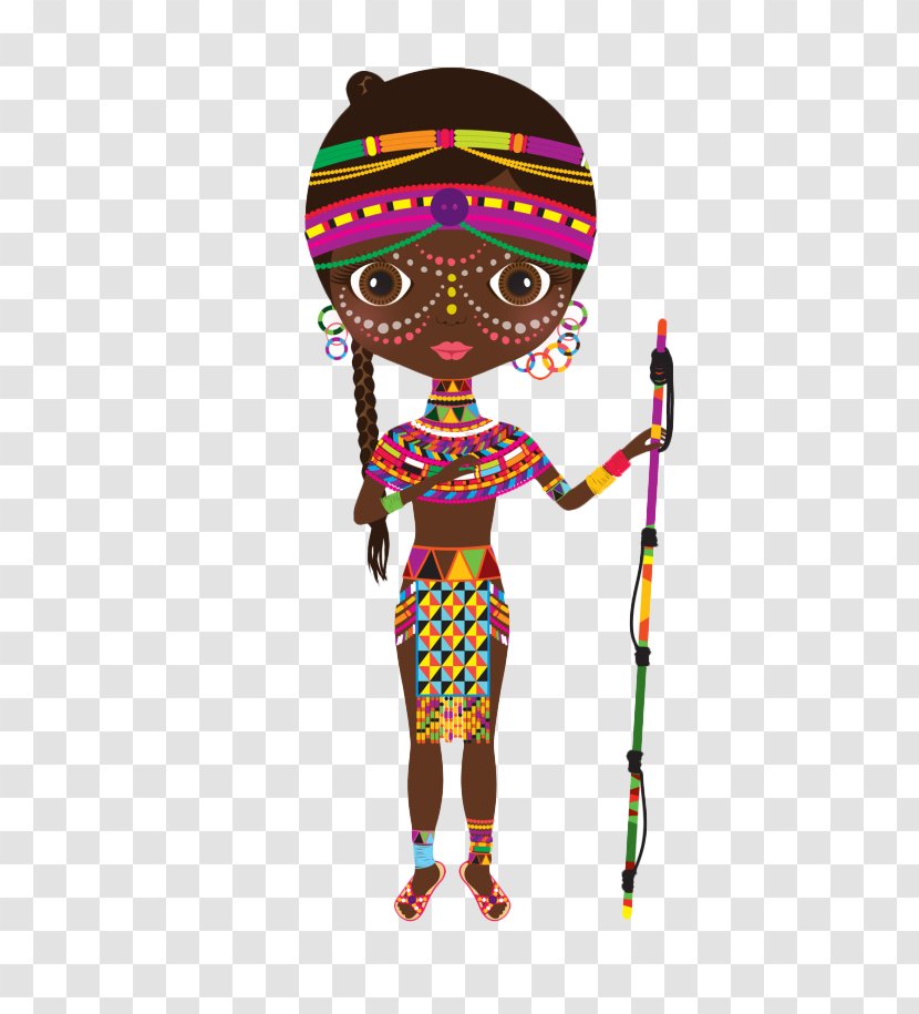 Africa Clip Art - Tree - Hand-painted African Girls Transparent PNG