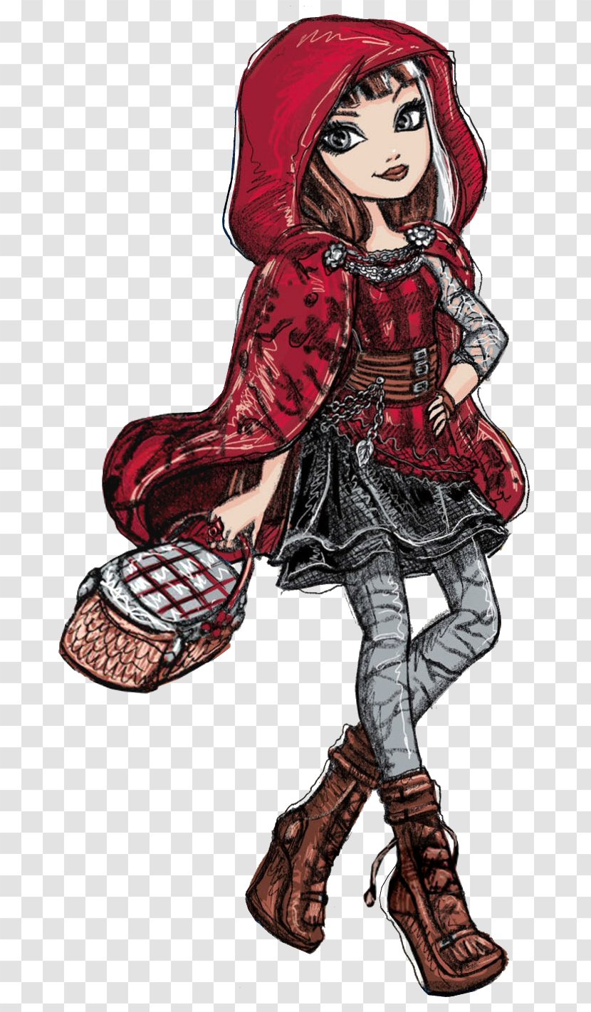 Little Red Riding Hood Queen Ever After High Cheshire Cat Big Bad Wolf - Watercolor - Happily Transparent PNG