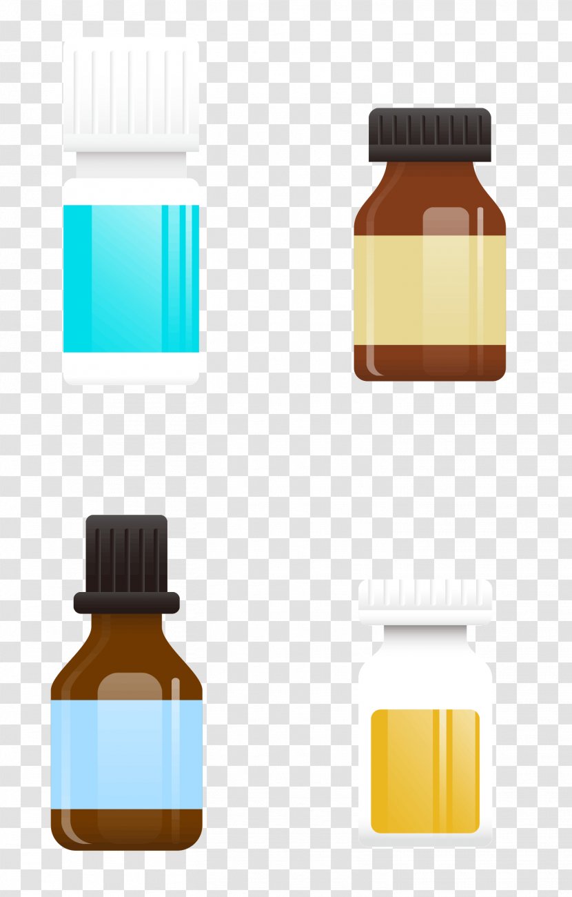 Glass Bottle Packaging And Labeling Design - Flat - Medicine Transparent PNG