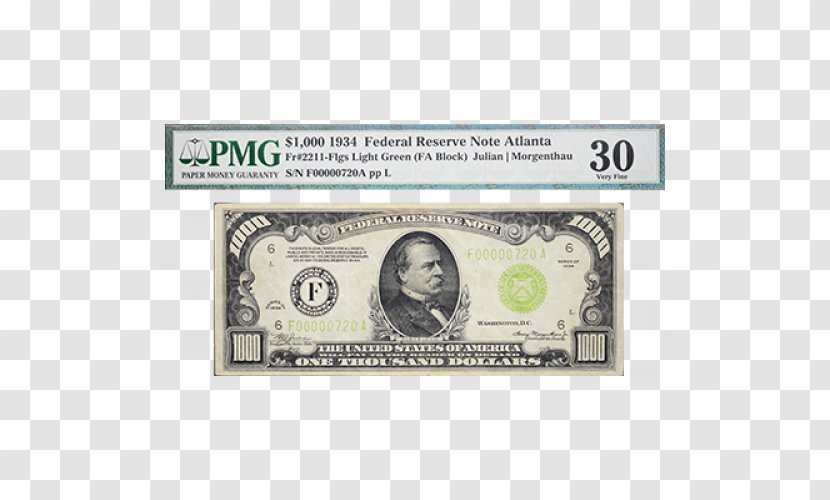 United States One-dollar Bill Dollar Large Denominations Of Currency Banknote - Money Transparent PNG