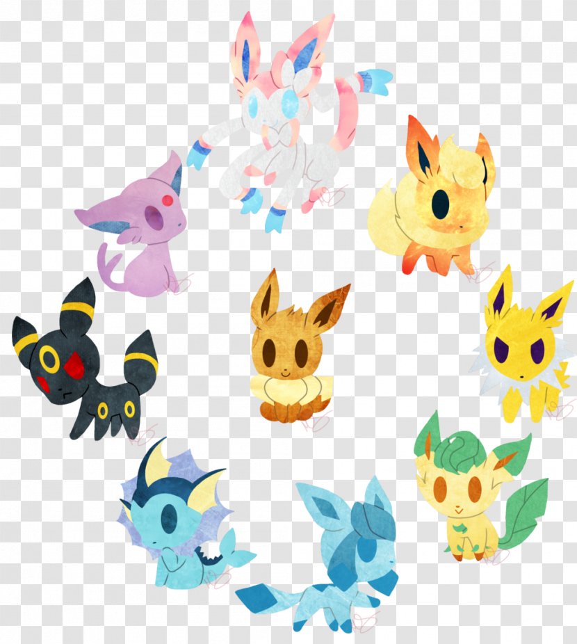 Eevee Umbreon Jolteon Espeon Sylveon - Evolution - Happy 8 March Day Transparent PNG