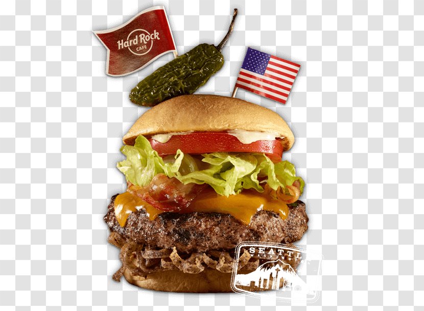 Cheeseburger Buffalo Burger Hamburger Whopper Veggie - Sandwich - Hard Rock Seattle Transparent PNG