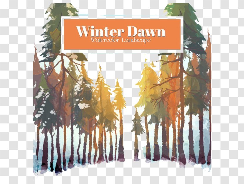 Christmas Gift - Party - Hand Painted Winter Dawn Transparent PNG