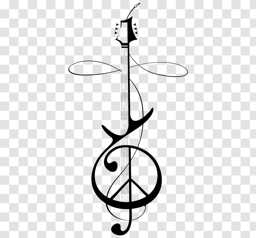 Clef Treble Guitar Art Musical Note - Heart - Small Tattoos Designs Transparent PNG