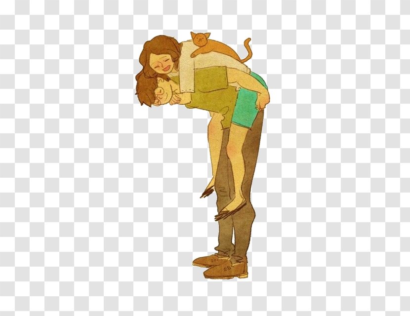 Woman Significant Other Cartoon - Man - Back Transparent PNG