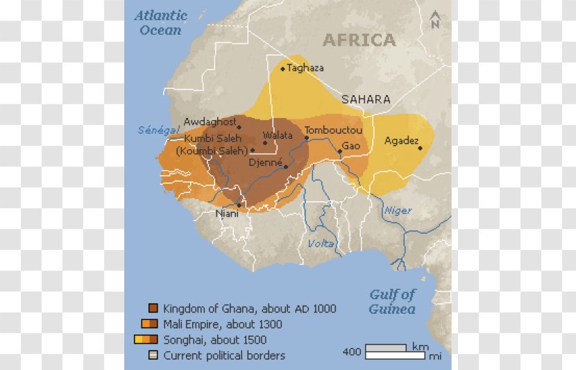 Mali Empire Songhai Ghana - Map Transparent PNG