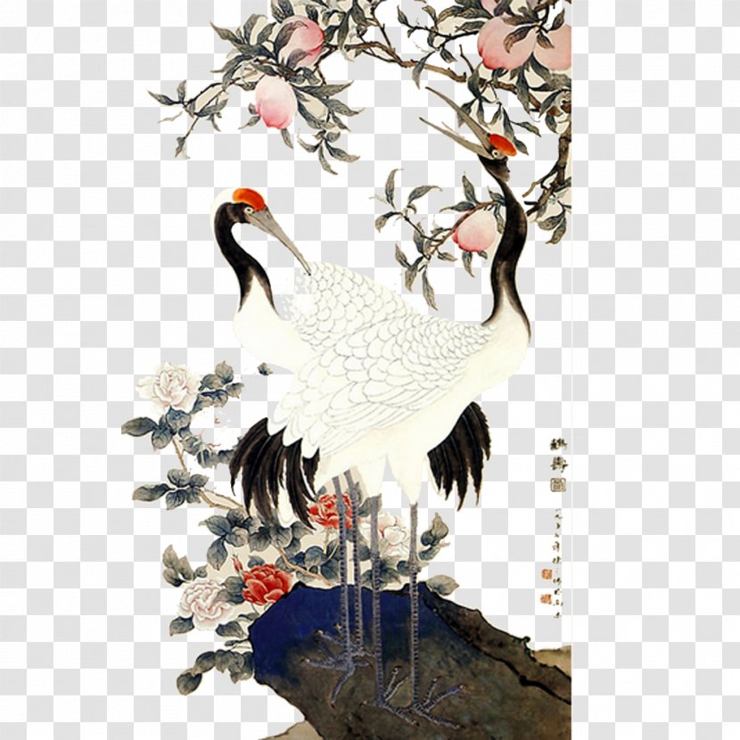 Ink Wash Painting Oil Chinese U8cc0u306eu795du3044 - Brush - Crane Pictures Transparent PNG