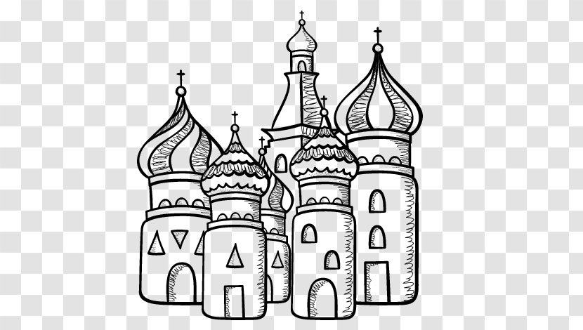 Saint Basil's Cathedral Drawing Red Square In Moscow Building - Temple Of Artemis Transparent PNG