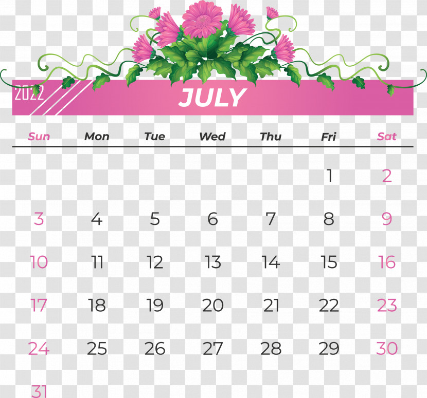 Line Calendar Font Flower Pink M Transparent PNG