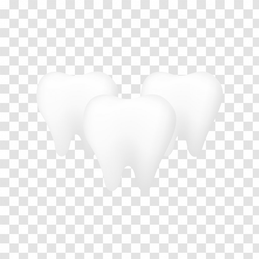 White Heart Pattern - Cartoon - Three Teeth Transparent PNG