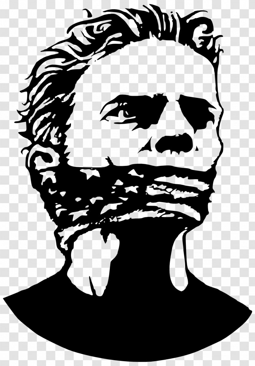 Fighting Words Freedom Of Speech Political Clip Art - Stencil - Monochrome Photography Transparent PNG