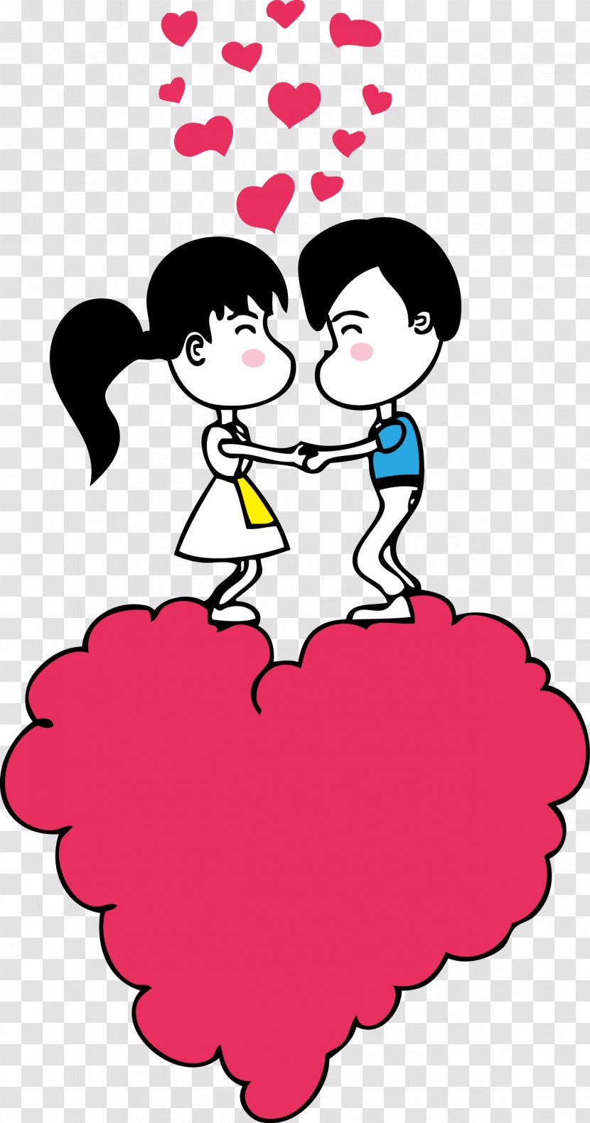 Cartoon Clip Art - Tree - Couple Stepped Loving Cloud Vector Material Transparent PNG