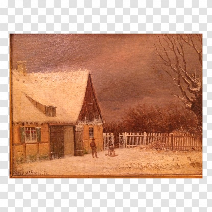 Painting Landscape Barn - Watercolor Winter Transparent PNG