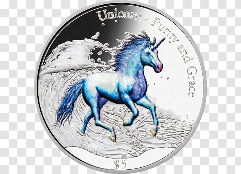 Unicorn Silver Coin Horse Legendary Creature - 2nd Rank 3d Number Transparent PNG