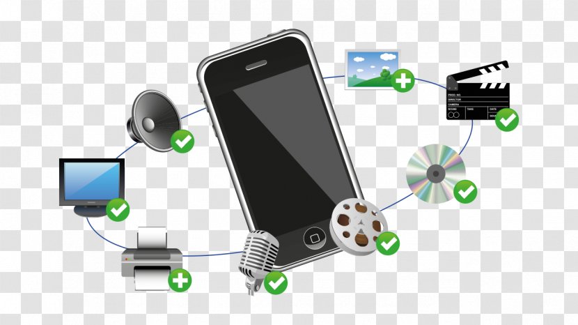 Multimedia Mobile Phones Information Video - Portable Communications Device - Mockup Smartphone Transparent PNG