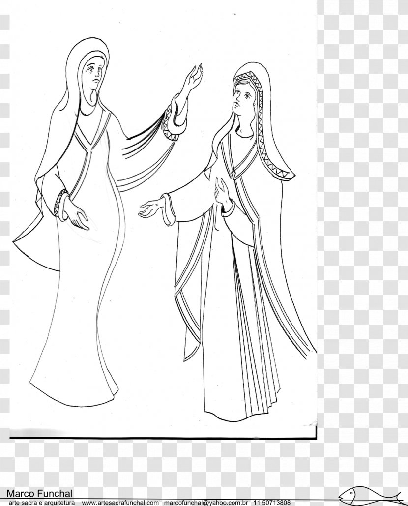 Finger Drawing Line Art Sketch - Coloring Book - Nossa Senhora De Fatima Transparent PNG