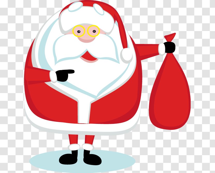 Vitruvian Man Santa Claus Cartoon Drawing - Caricature - Hand-drawn Carry The Bag Pattern Transparent PNG
