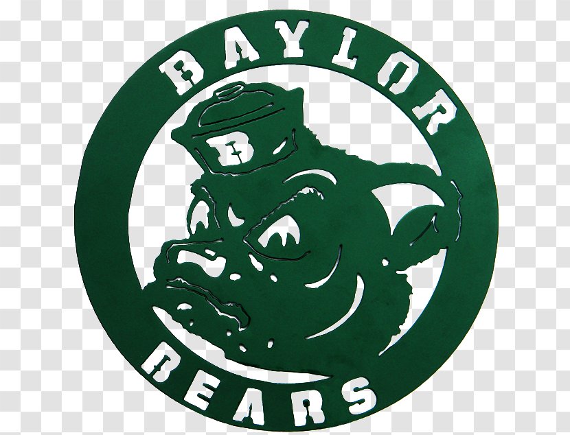 Baylor University Bears Men's Basketball Football Sailor Bear - Green - Badge Transparent PNG