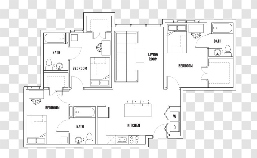 Floor Plan Residential Area Pattern - White - Design Transparent PNG