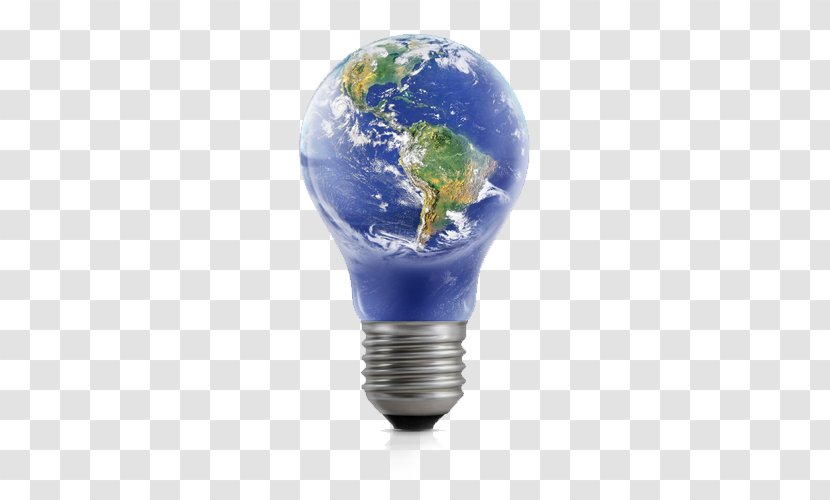 Incandescent Light Bulb Earth Globe Lamp - Blue Marble Transparent PNG