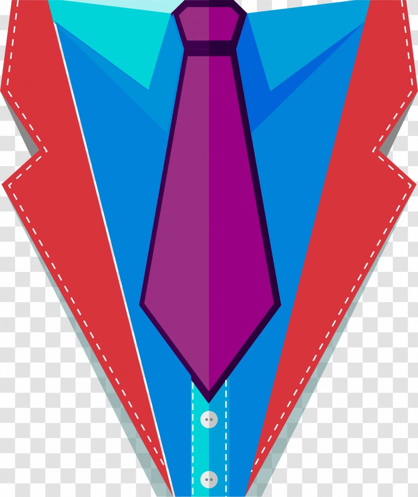 Euclidean Vector Necktie - Magenta - Hand-painted Tie Transparent PNG