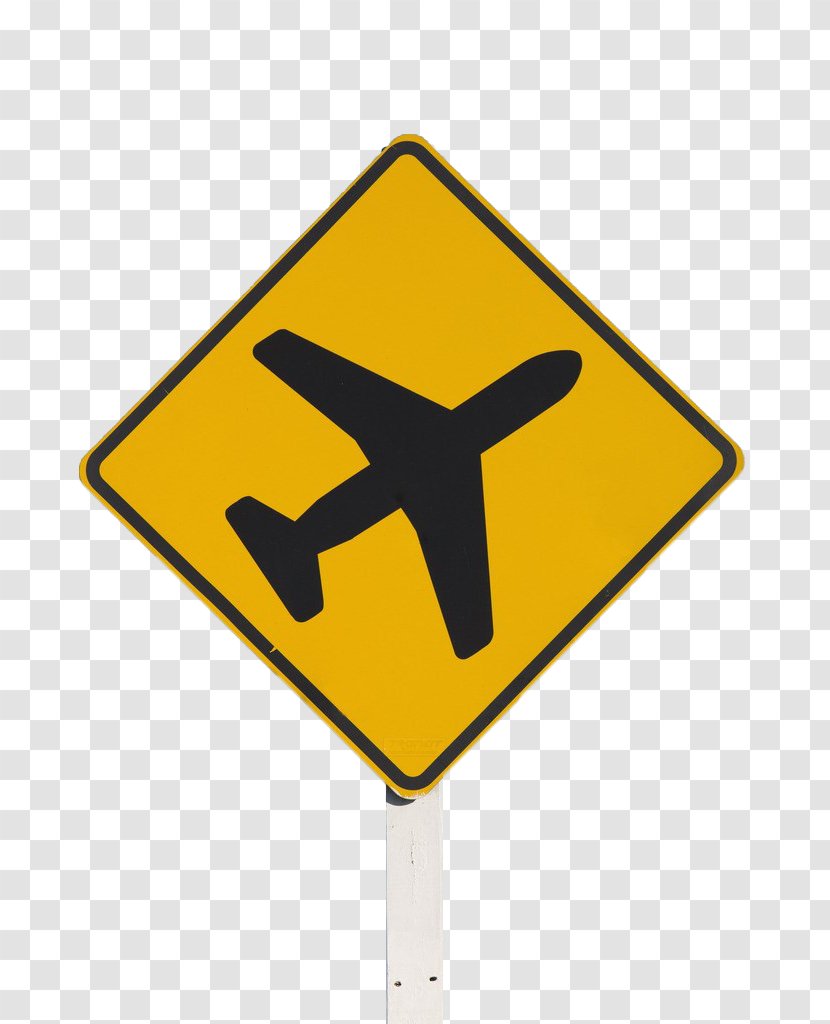 Traffic Sign Warning Road - Yellow Airplane Signs Transparent PNG
