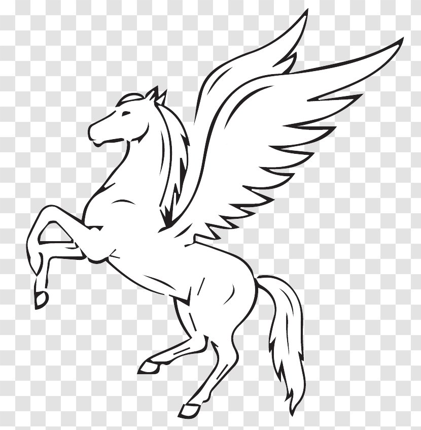 Pegasus Flying Horses Drawing - Heart Transparent PNG