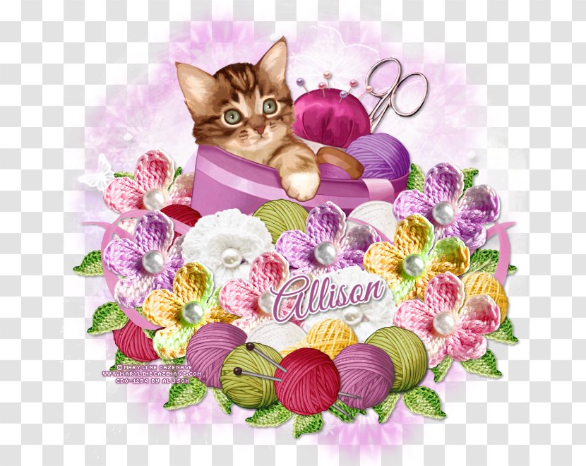 Kitten Cat Whiskers Tea Floral Design - Small To Medium Sized Cats Transparent PNG