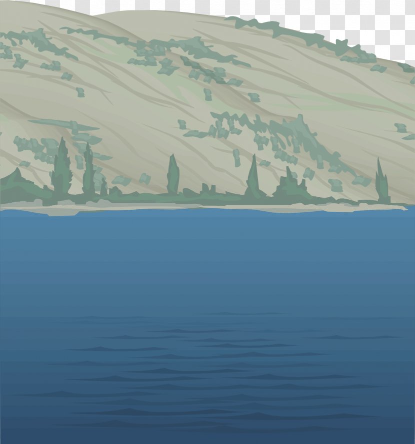 Euclidean Vector - Calm - False Green Mountains And Rivers Pool Transparent PNG