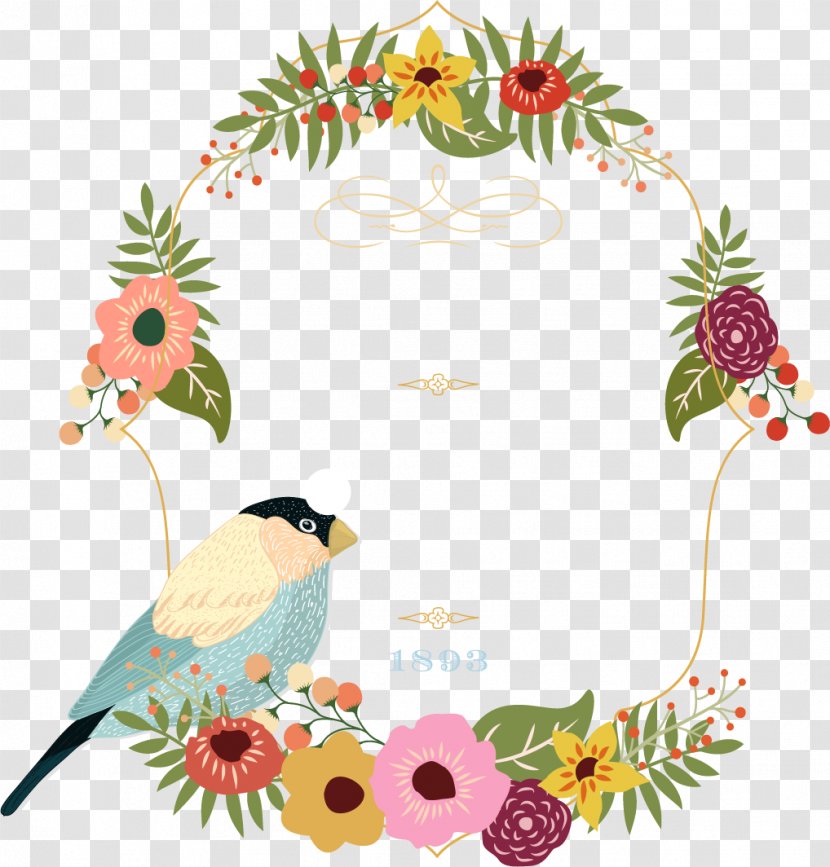 Bird Illustration - Flower Bouquet - Meticulous Pulsatilla Wedding Decorative Painting Transparent PNG