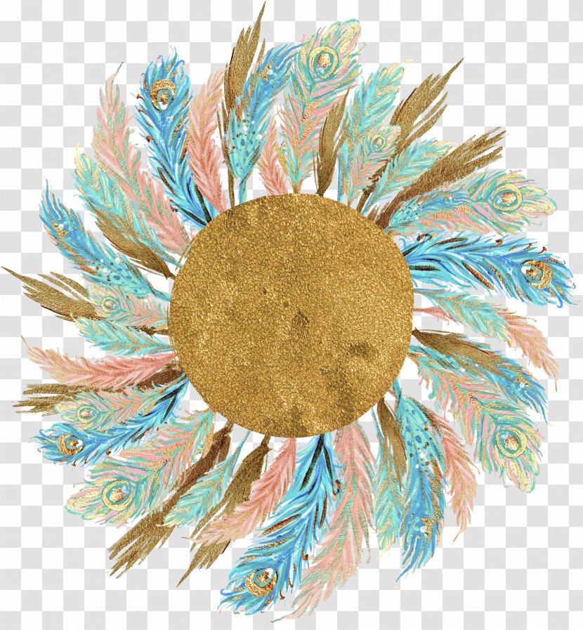 Feather Clip Art - Golden Wreath Material Transparent PNG