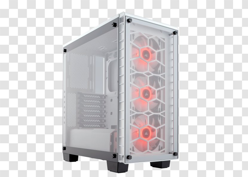 Computer Cases & Housings Power Supply Unit Corsair Crystal Midi-Tower Case ATX CORSAIR Air Series LED SP120 RGB High Performance Fan - Atx - Cooling Tower Transparent PNG