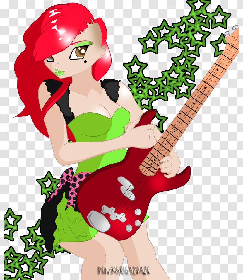 Guitar Flower Character Clip Art Transparent PNG