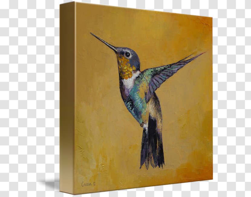 Hummingbird Watercolor Painting Canvas Print - Acrylic Paint Transparent PNG