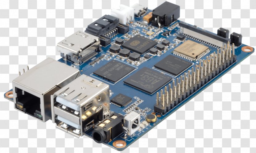 Microcontroller Banana Pi ARM Cortex-A7 Single-board Computer Hardware - Circuit Component Transparent PNG