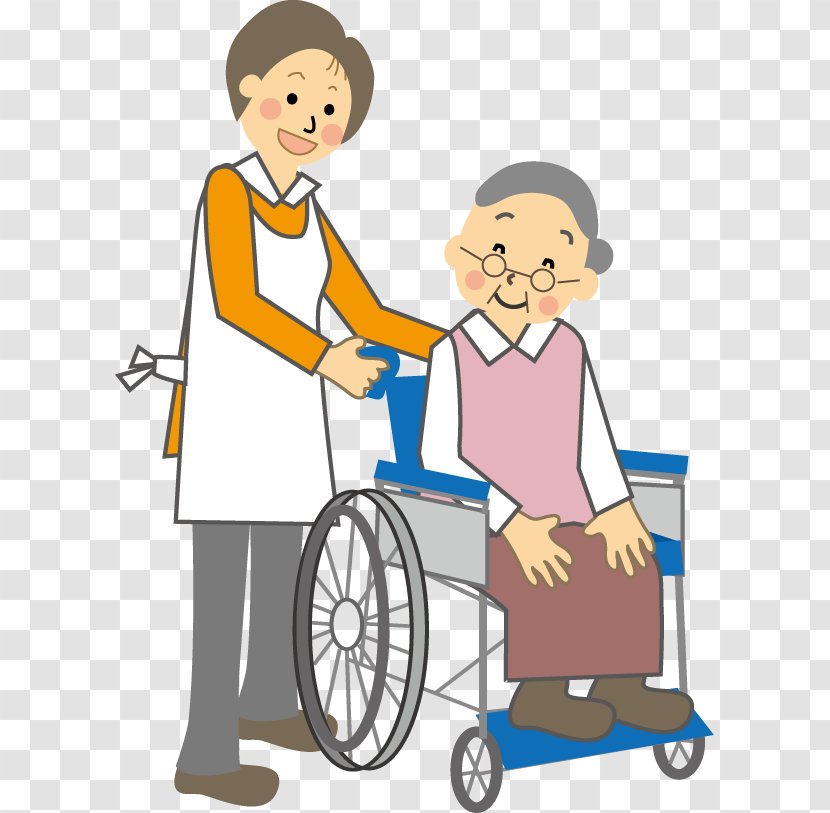 Old Age Home Image Wheelchair Caregiver - Health - Wife Cartoon Elderly Transparent PNG