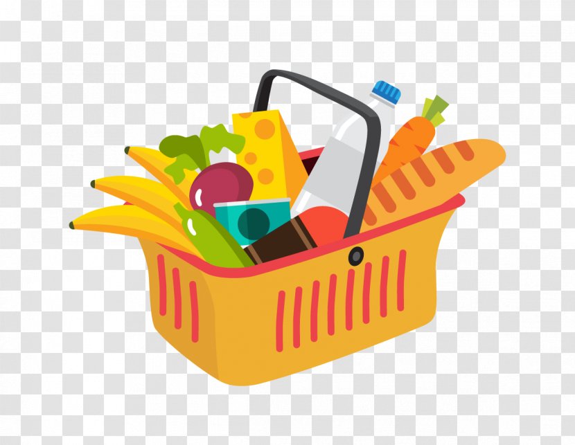 Supermarket Cartoon - Food - Storage Basket Home Accessories Transparent PNG